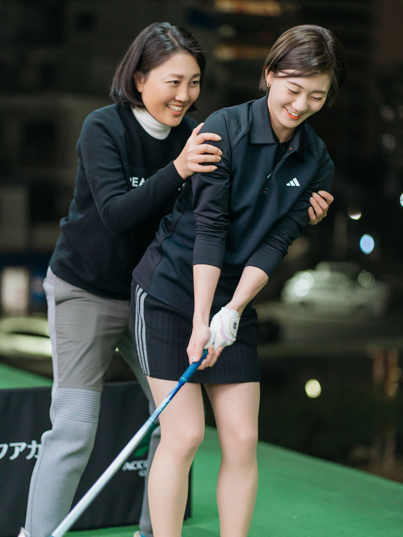 船山プロのレッスンを受けるGGTメンバー