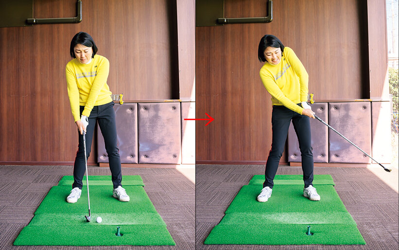 低い球の打ち方のNG例