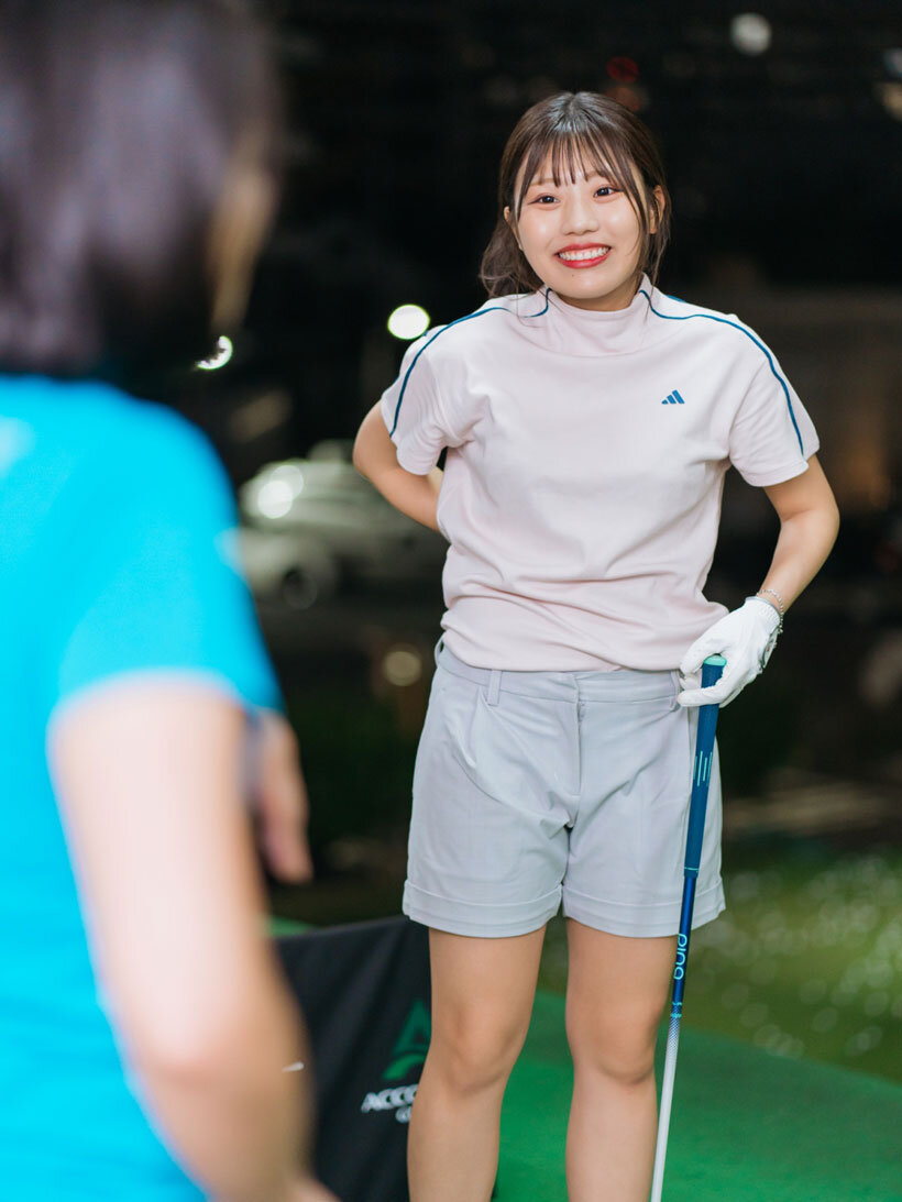 船山プロからレッスンを受けるGINGERゴルフチーム（GGT）15期生