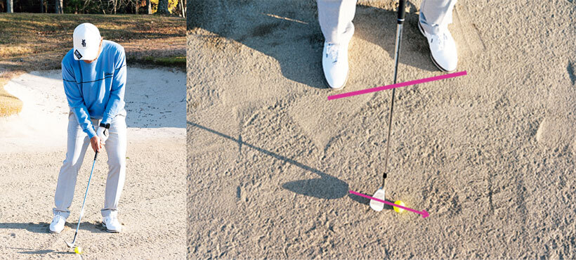 バンカーショットの構え