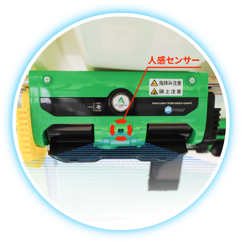 Point02 人感センサーで自動送風！